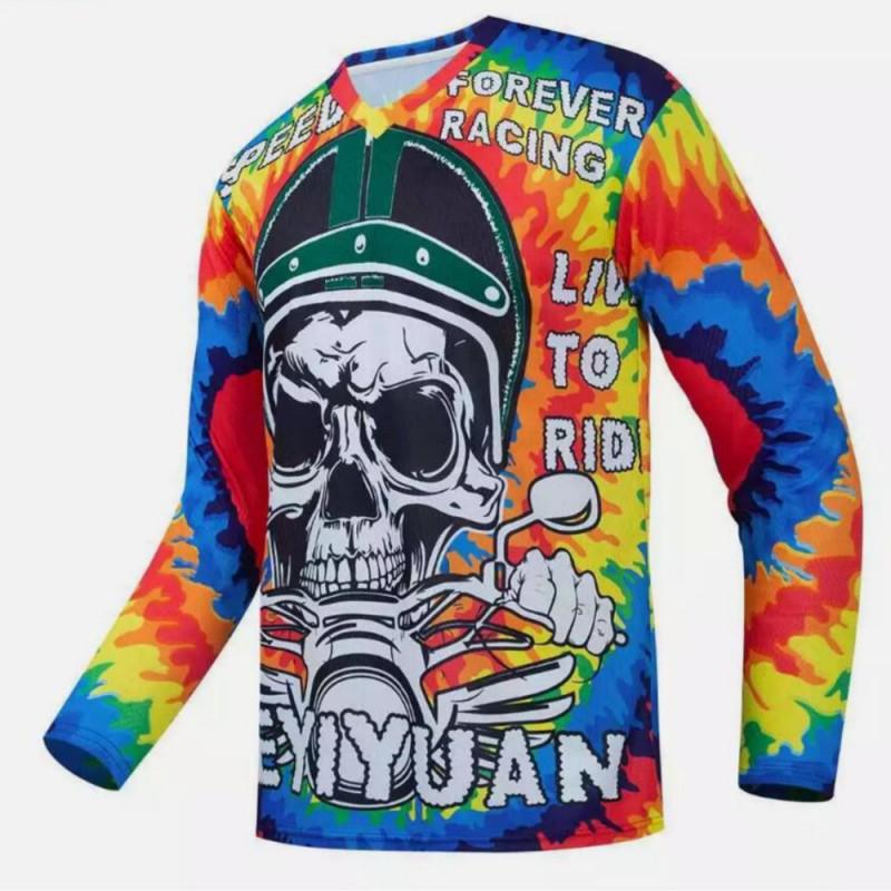 Men Women Off-Road Motorcycle Riding Shirt Long Sleeve Quick Dry T-Shirt Downhill Racing Use