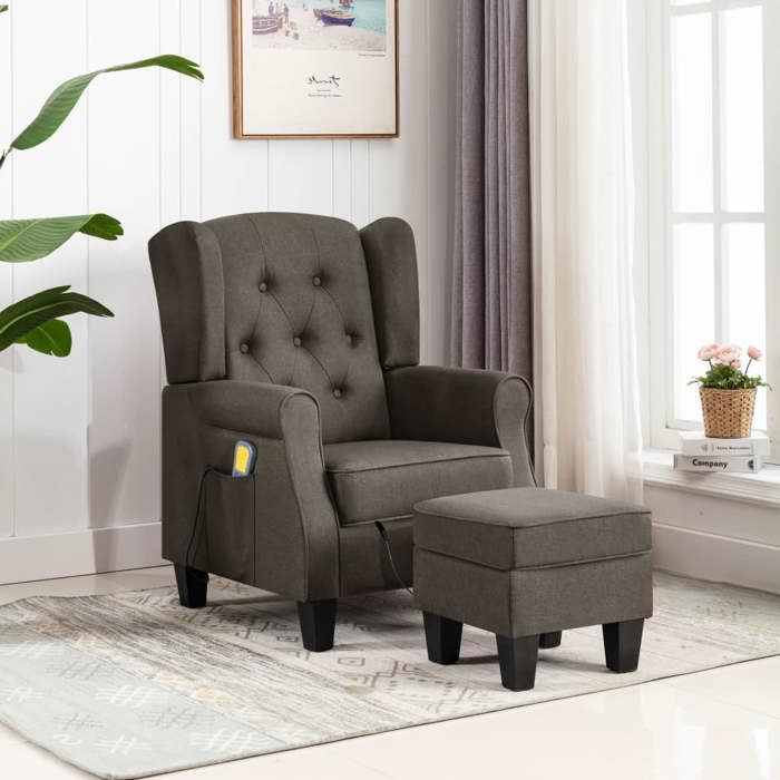 VidaXL Fauteuil de Massage avec Repose-pied Fauteuil de Relaxation Electrique Siège de Salon Salle de Séjour Maison 320169