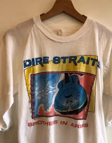 Dire Straits Brothers In Arms 1985 Tour Graphic White Unisex Tshirt Men Women Unisex T-Shirt S