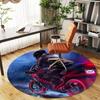 1pc Motorcycle Pilot Round Chair Mat Area Rug - Non-Slip, Floor Mat for Office, Bedroom, and Indoor Decor C1125265