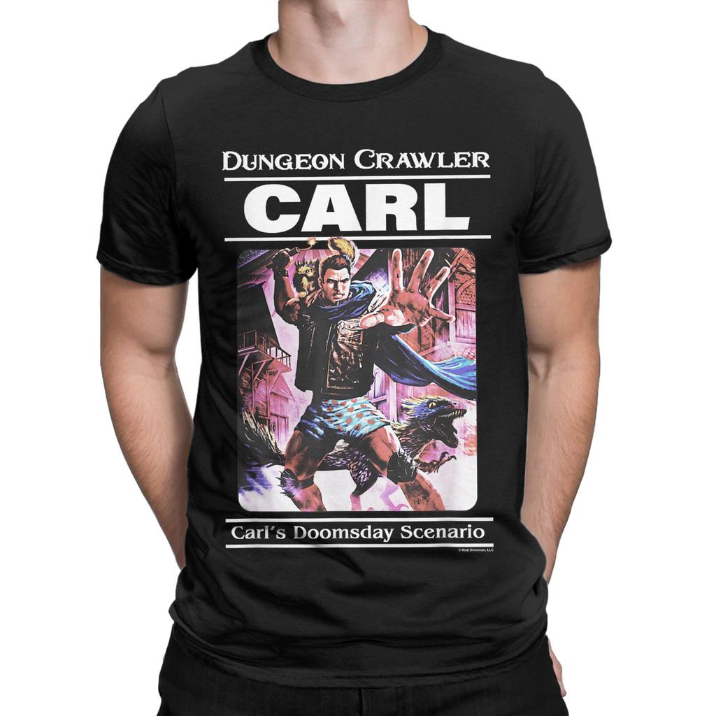 Novelty Dungeon Crawler Carl Paperback Illustration T-Shirt for Men Round Neck T Shirt  Short Sleeve Tee Shirt Summer Clothing
