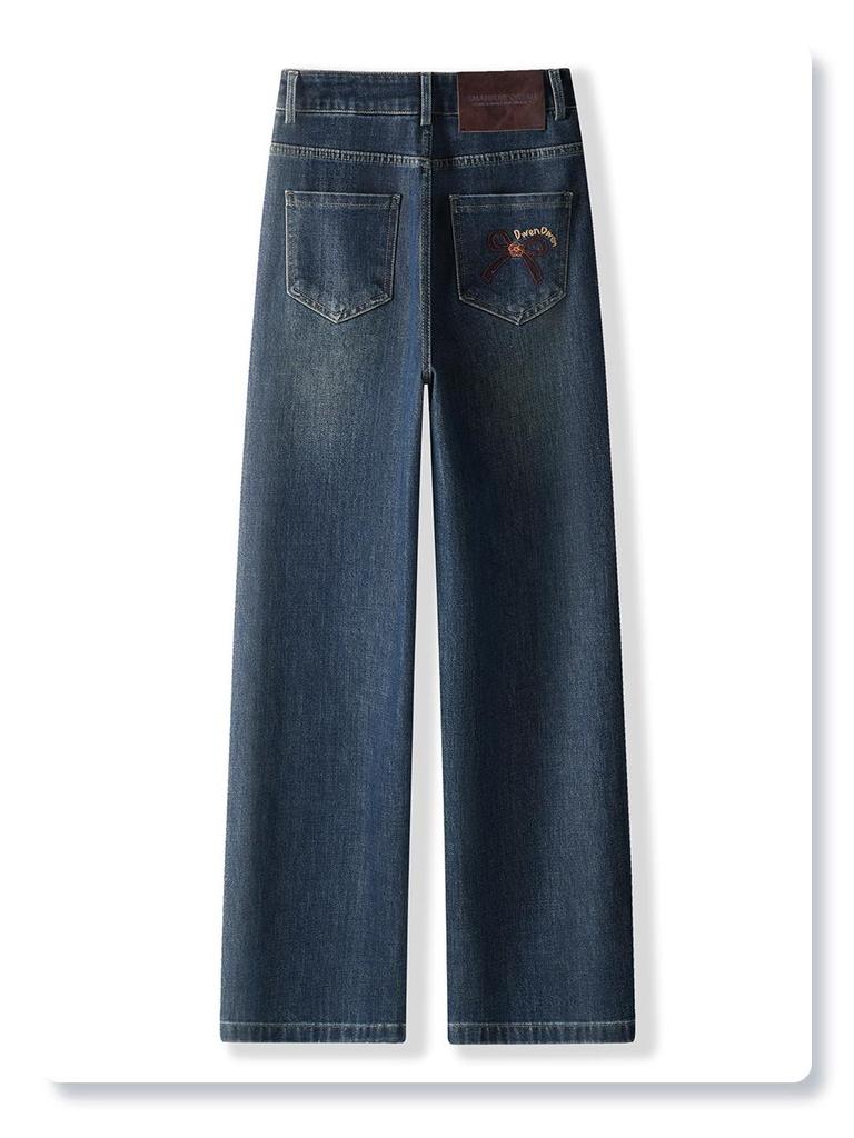 2024 Women's High-Waisted Slimming Petite Jeans - Autumn/Winter Straight-Leg & Narrow-Wide Leg Styles