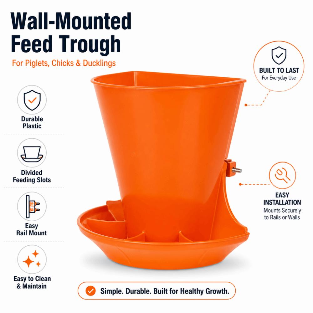 Wall-mounted Piglet Feeding Trough Plastic Automatic Pig Chute Piglet Rearing