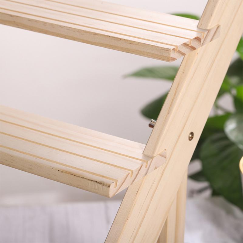 Table Display Stand Solid Wood Matt Wooden Kitchen Organizer Spice Condiment Holder Large Space Anti-slip Storage Stand Vintage