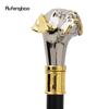 Golden Silver Dog Handle Luxury Pattern Pekingese Stick Party Fashion Walking Stick Decorative Cospaly Cane Knob Crosier 92cm