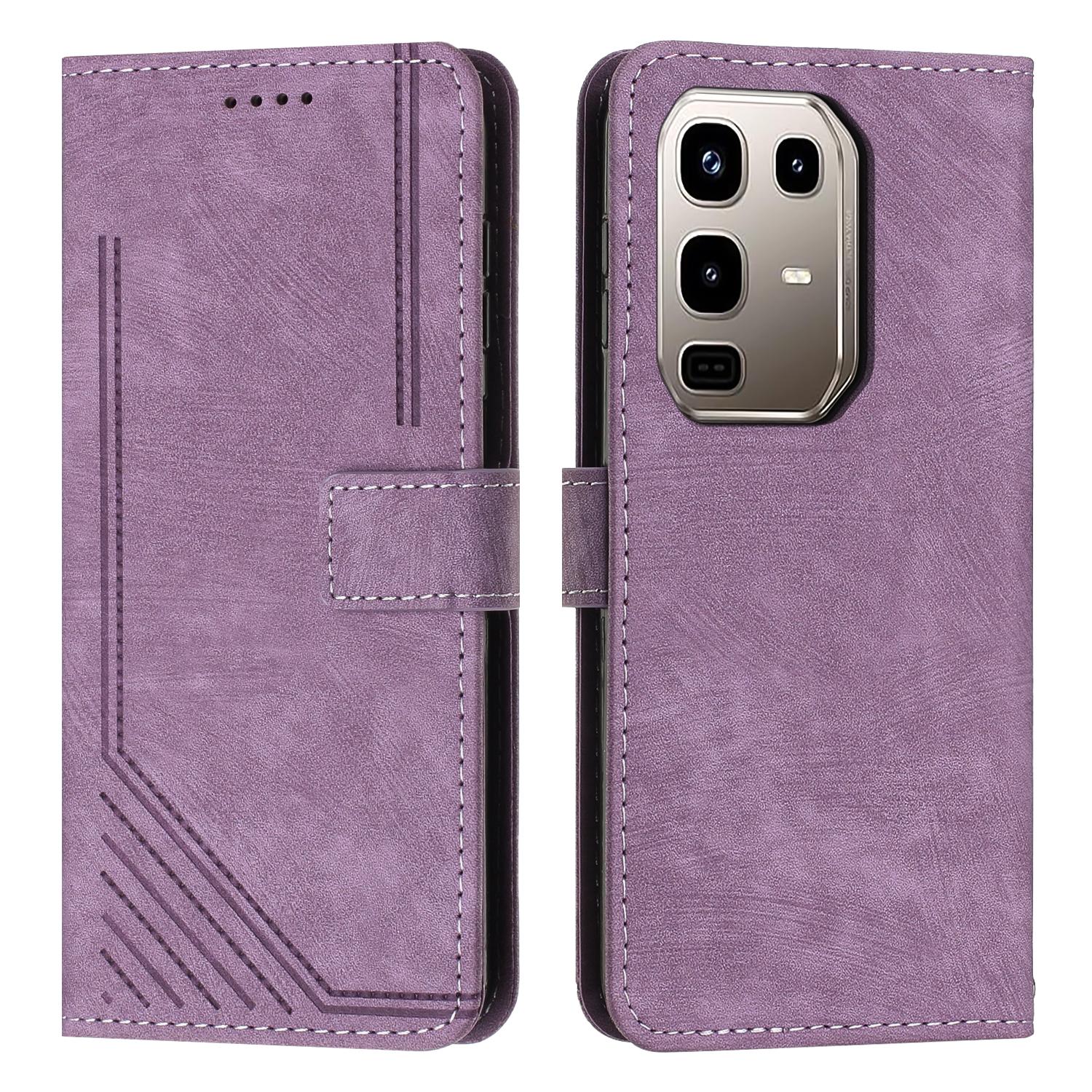 

Stand Case for Infinix Note 50 Pro+ 5G Imprinted Lines Leather Phone Cover F