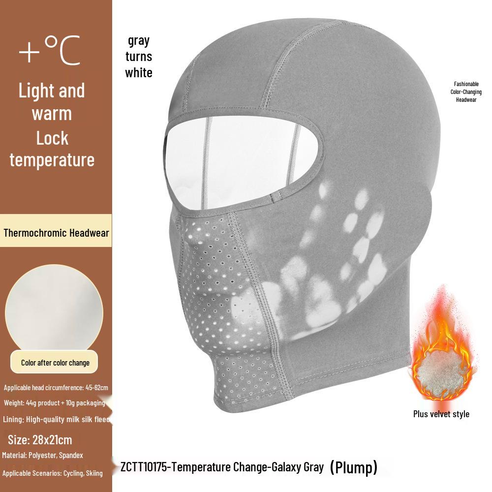 Color-Changing Thermal Winter Cycling Balaclava: Velvet-Lined, Windproof, Heat-Sensitive Ski Face Mask.