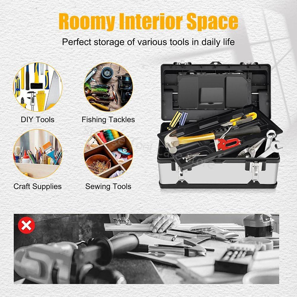 Handheld Multifunction Toolbox Stainless Steel Hardware Tools Box  for Workshop Organization