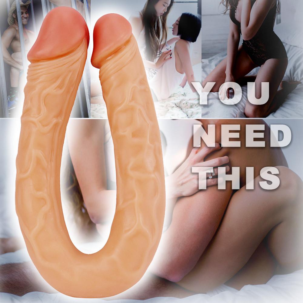 MoDi 4 Shapes Double Head Dildo Long Realistic Double Ended Flexible Penis for Women Masturbator Sex Toys for Lesbian Gay