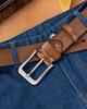 Men's Retro Vegetable-Tanned Leather Belt - Genuine Cowhide, Handmade, Casual Versatile Style