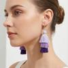 European and American Personality Exaggerated Jewelry Tower Shape Gradual Change Color Fringed Earrings Combination Set Wish Retro Earrings