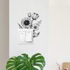 Self Adhesive Black and White Flower Switch Plate Stickers Peel and Stick Removable Waterproof