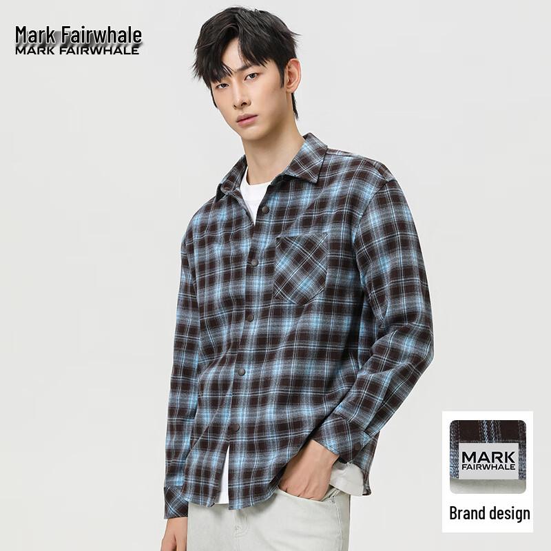 Mark Fairwhale Men's Flannel Plaid Casual Shirt