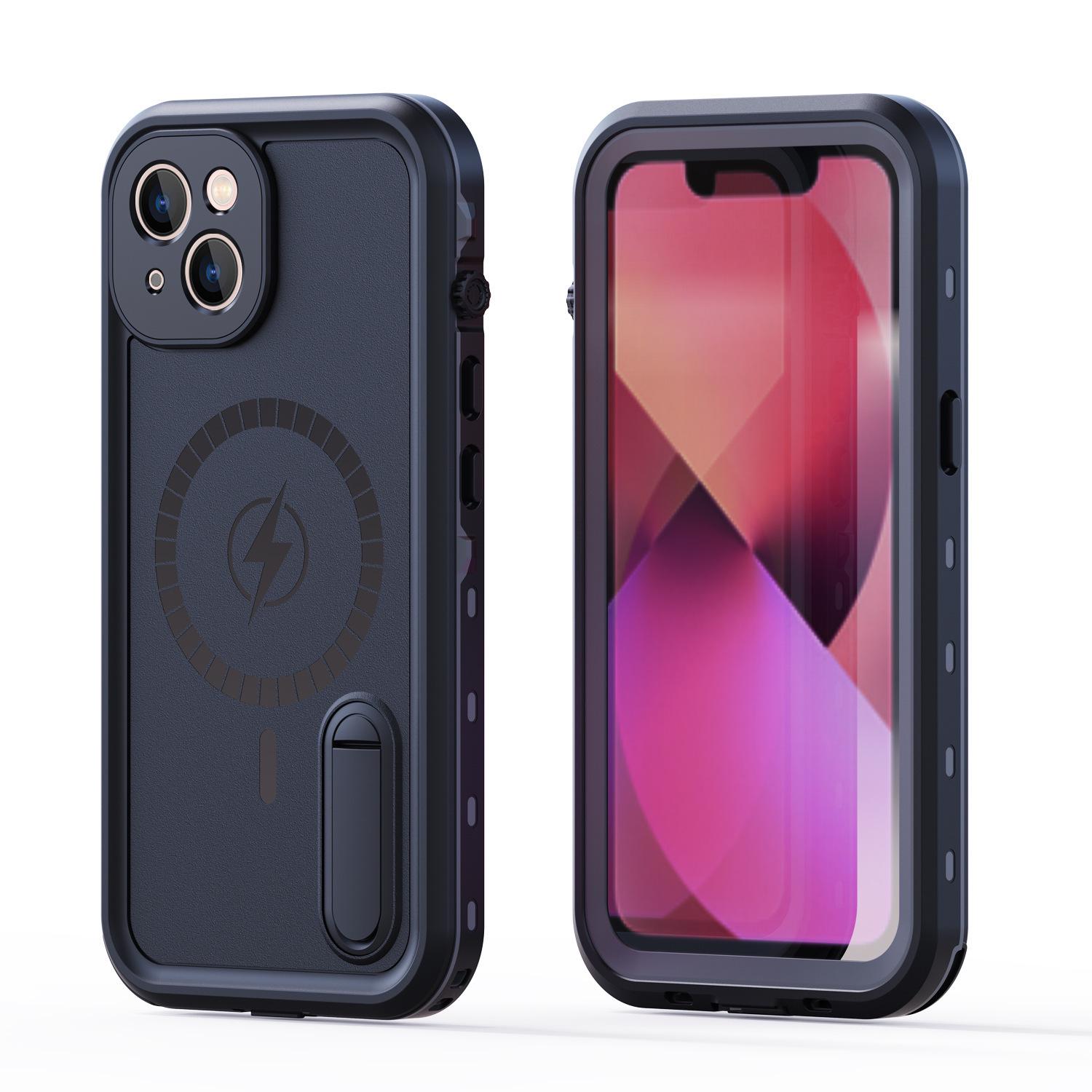 Red Pepper Waterproof Magnetic Phone Case for iPhone 13 - Outdoor Diving & Cycling iPhone 13 Pro чёрный