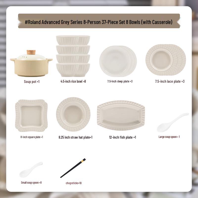 Kangmo Nordic Ceramic Dinnerware Gift Set