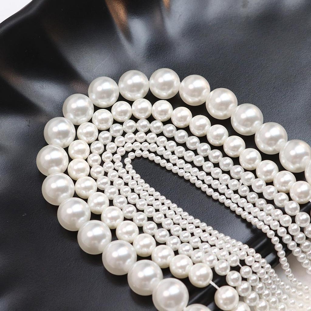 2-12mm Round Imitation Pearl Freshwater Shell Loose Spacer Beads for Jewelry Making DIY Necklace Bracelet Accessories