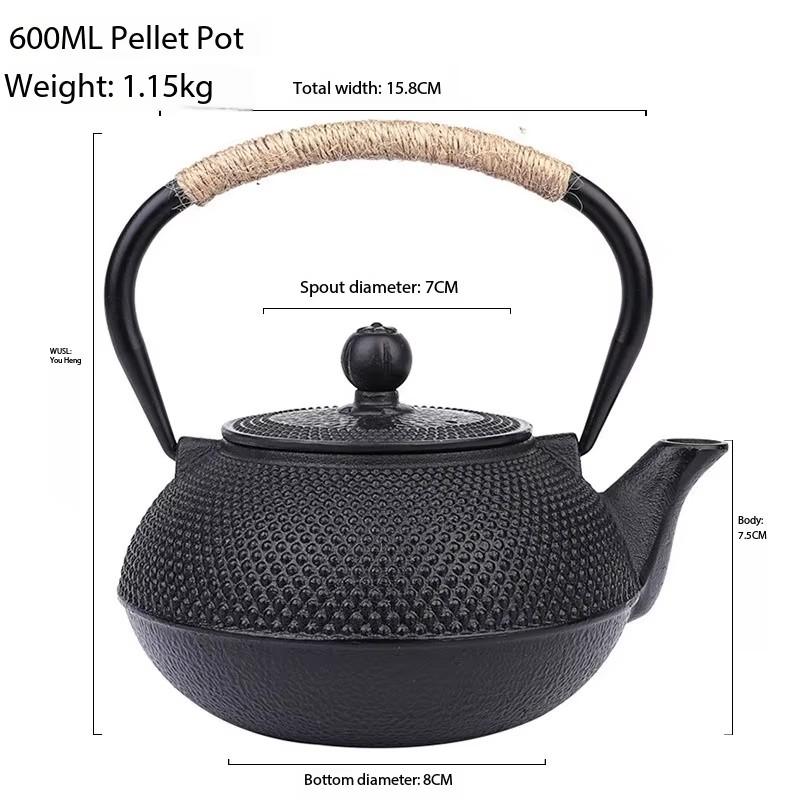 Japanese Cast Iron Tea Teapot with Filter Boiling Water Teapot Kettle for Oolong Kung Fu Puer Tea Outdoor Kettle Kitchen Teaware