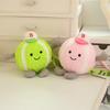 New Funny Decompress The Rebound Tennis Plush Pendant Soft Elastic Cartoon Smile Tennis Doll Kawaii Keychain Backpack Pendant