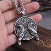Norse Odins Ravens Huginn Muninn Pendant Tree of Life Necklace Viking Talisman