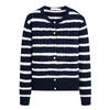 Navigare Women's Crew Neck Striped Knitted Cardigan