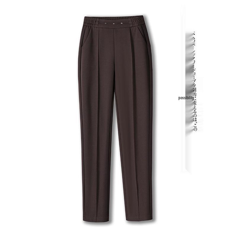 

Women s 2026 High-Waist Slimming Elastic Cigarette Pants - Narrow, Straight-Leg Casual Wear for Spring & Autumn 31/3XL (135-145 catties recommended) кофейный