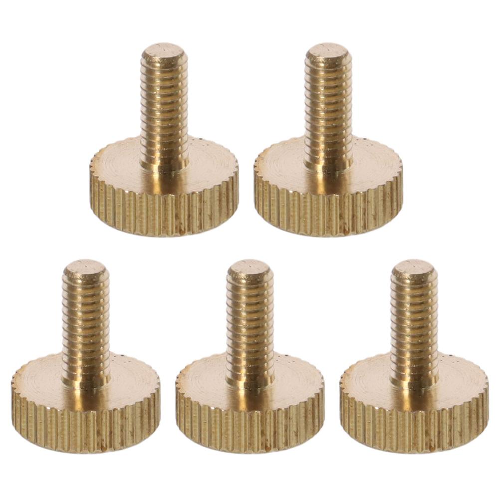 5pcs Copper Flat Head M4x 6-14mm Hand-Tightened Screws Fasteners Knurled Thumb Screws