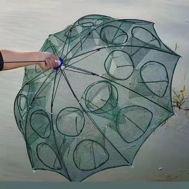 Multi-Purpose Fishing Net: Shrimp, Crab, Fish, Eel, and Loach Trap with Umbrella Design