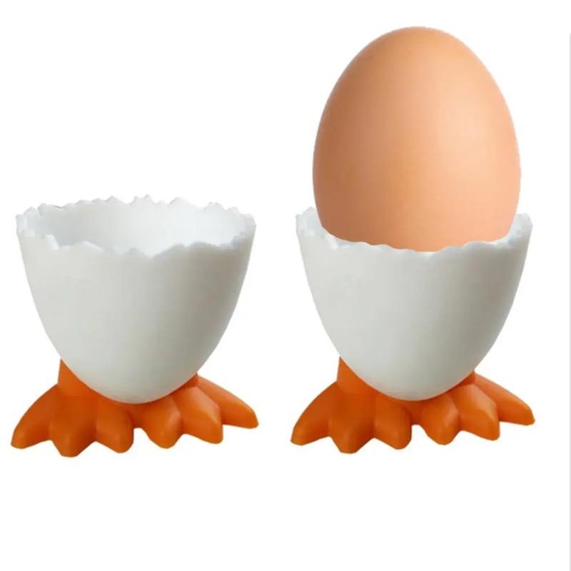 1/2/4PCS Chicken high footed egg tray cup Plastic egg tray Cute and creative breakfast egg cup holder Kitchen supplies