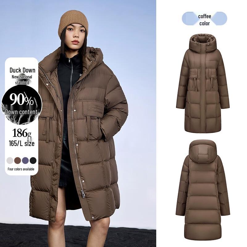 

Женский длинный пуховик FengXun с капюшоном L (165cm)