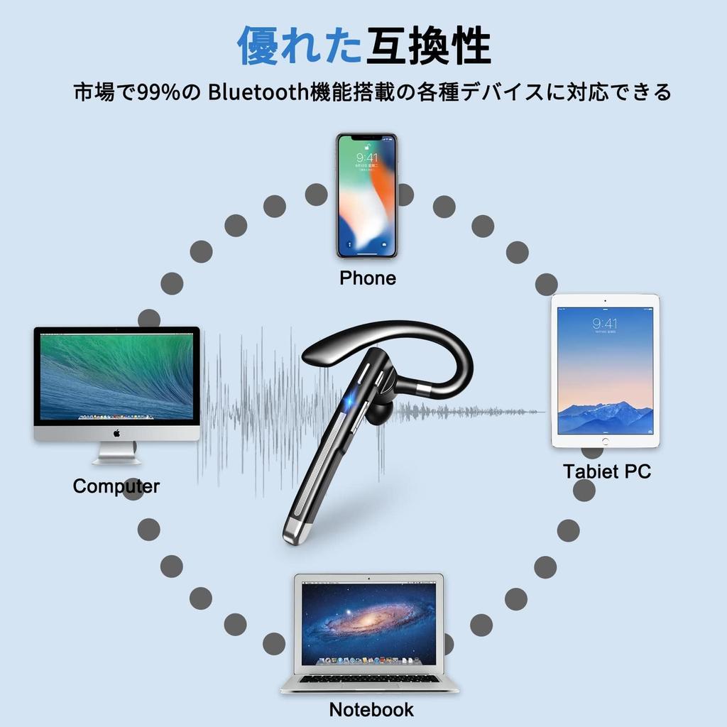 Boytond Bluetooth Headset Supreme Bluetooth Long Dual Device Noise Cancelling with Single Bluetooth Headset for Left and Right Physical Control