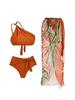 2025 Women's Beaded One-Shoulder Slimming Swimsuit: Tummy-Covering Bikini & Sun Protection Gauze Skirt