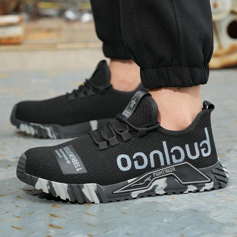 Fashion Indestructible Steel Toe Protective Safety Shoes Slip Resistant Abrasion Resistant Work Shoes Men Kevlar Insoles Sneaker