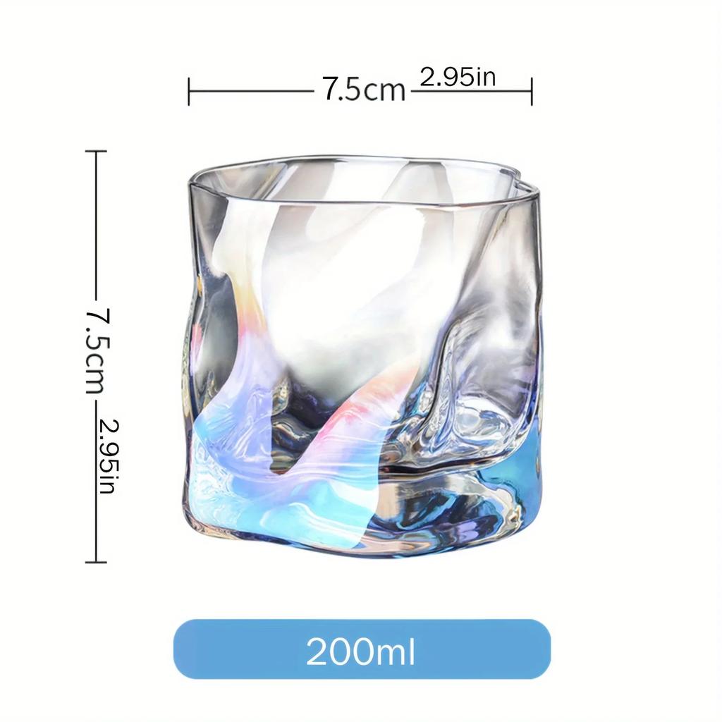 Whiskey Glass Transparent Irregular Wine Glass Creative Kink Glass Family Water Cup Ins Wind Drinking Cup Kitchen Utensils