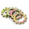Color Zinc Plated Carbon Steel Anti-Slip Retaining Chrysanthemum Washers with Inner and Outer Teeth - Sizes M3 to M10