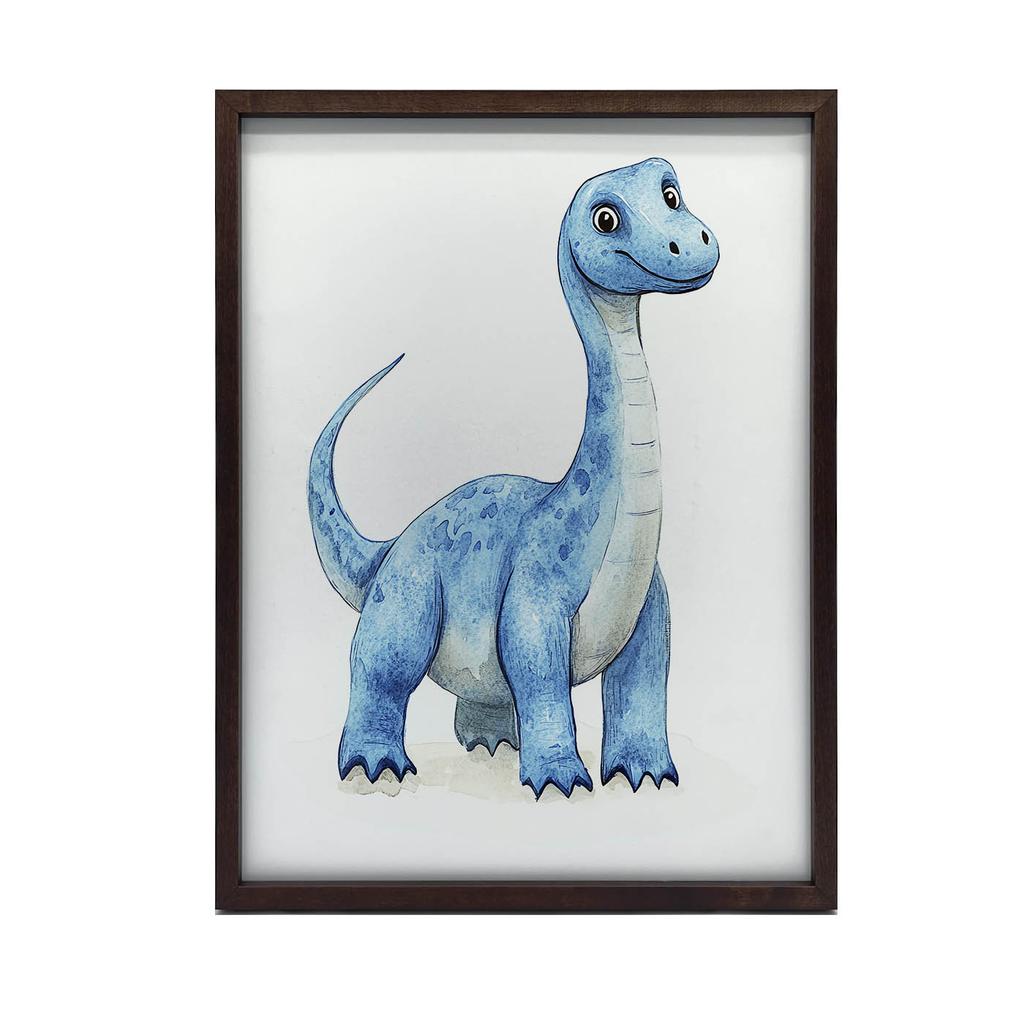 Plakat Niebieski Dinozaur W Krainie Fantazji Plakat Niebieski Dinozaur W Krainie Fantazji, 30X40 Cm, Bez Ramy, Płótno Premium Na Blejtramie