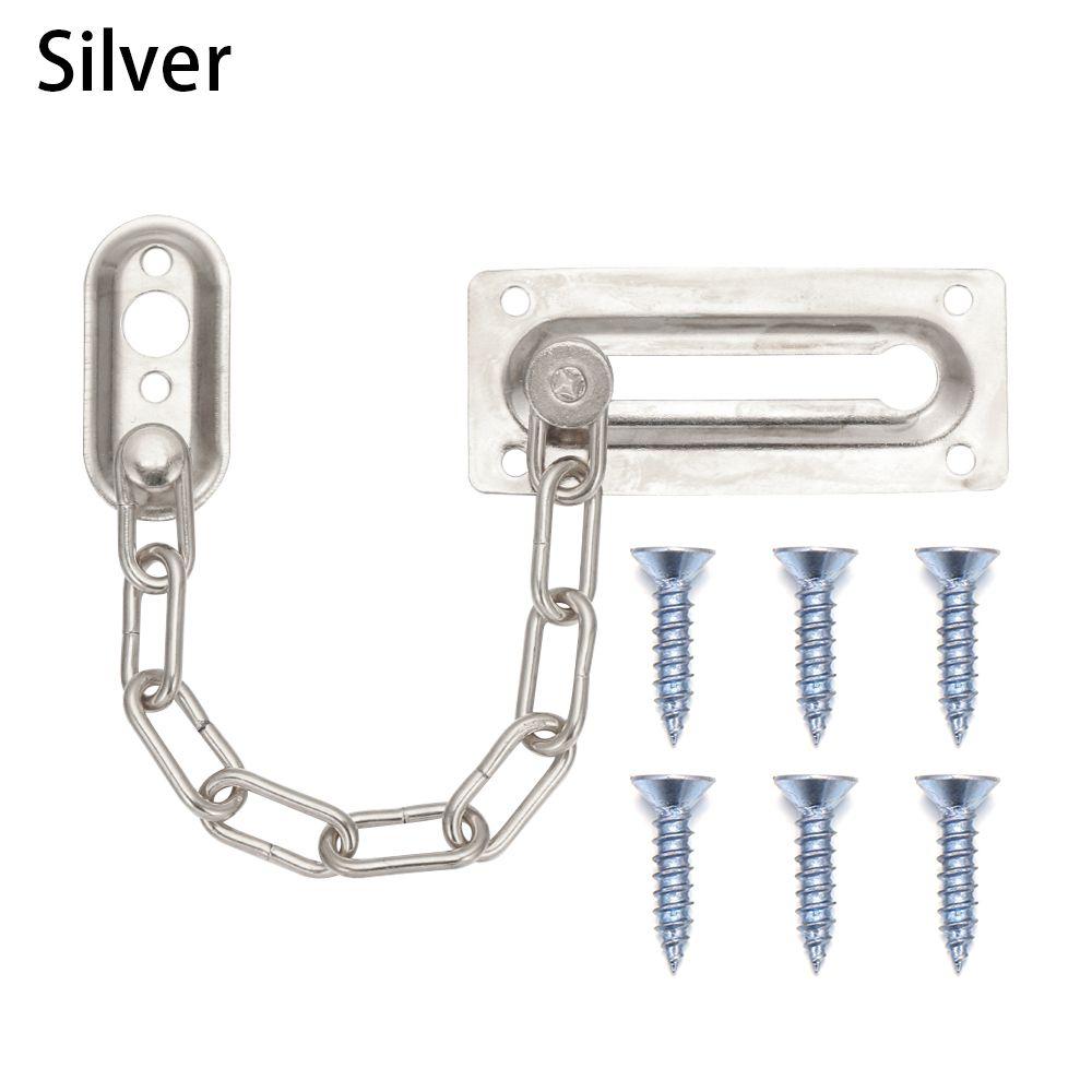 

Металевий захист дверного засува, фурнітура, ланцюгові замки, протизламний ланцюг, ланцюжок безпеки для дверей, ковзний засув срібний