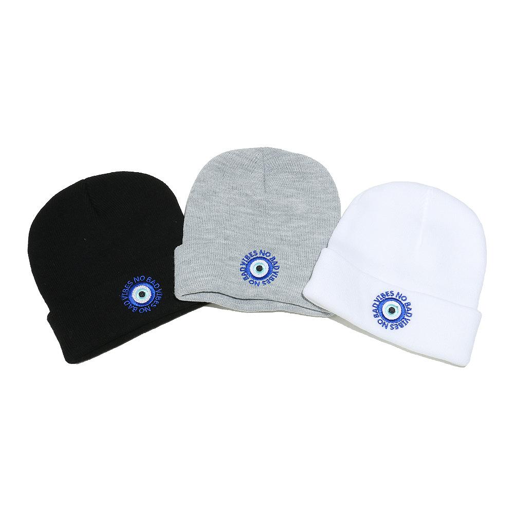 Autumn and Winter New Personality Trend Versatile Cold Hat Outdoor Riding Warm Cover Hat Eyes Knitted Hat Men and Women