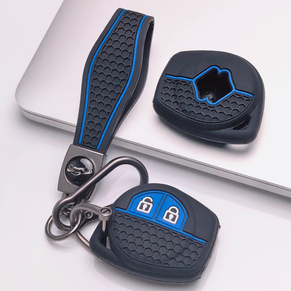 Soft Silicone Remote Key Case for Suzuki Swift Alto Jimny SX4 Vitara Ignis Celerio with Keychain Honeycomb Texture Anti Scratch Key Fob Protector