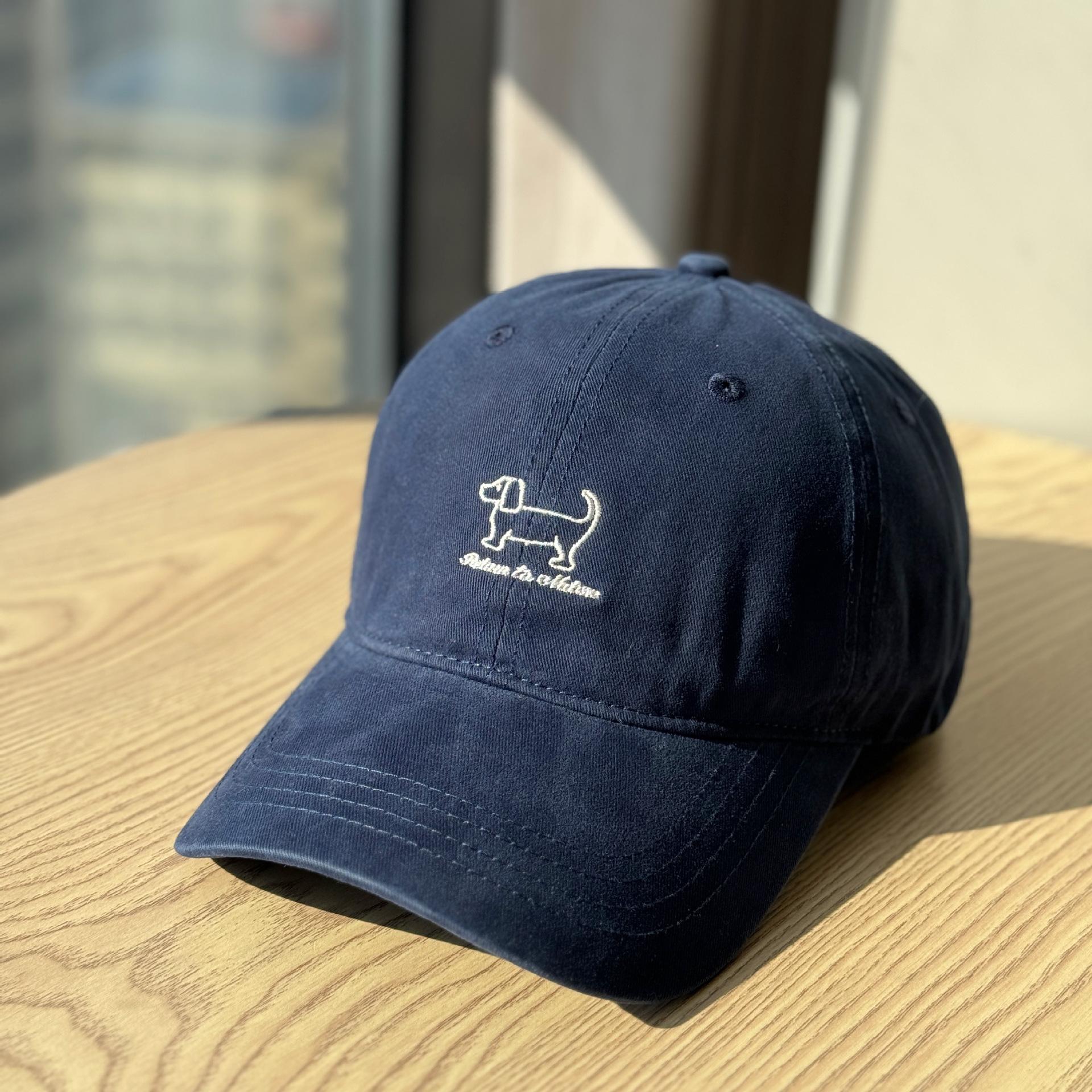 

High-quality women s baseball cap2026New cute puppy hat with wide brim, makes the face look smaller, soft-top duckbill cap Adult54-60Adjustable темно-синього кольору
