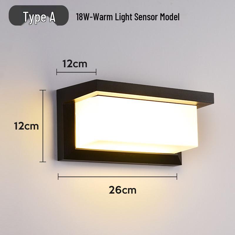 Waterproof Outdoor LED Wall Light for Courtyard, Balcony, Staircase, and Corridor - Super Bright with Induction Technology