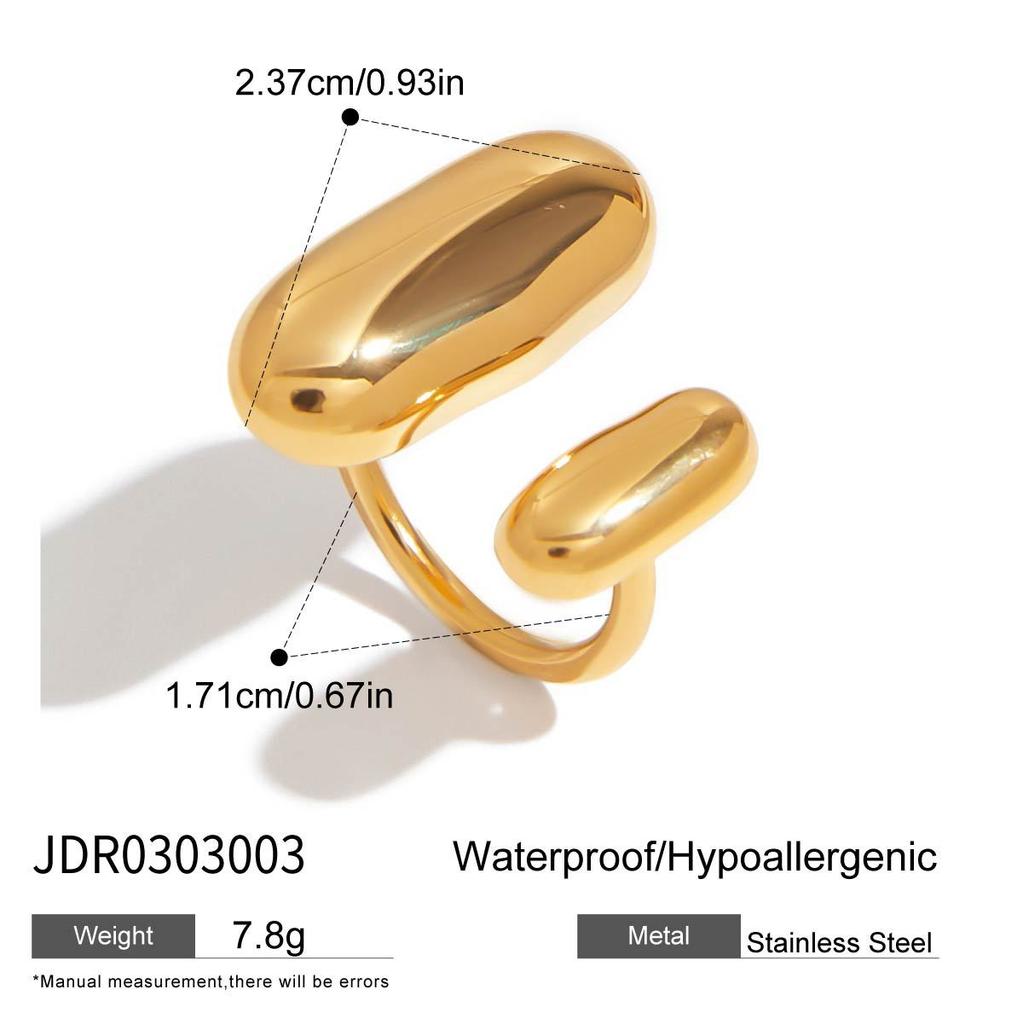 Korea Personality Geometric Ellipse Gold Color Matching Stainless Steel Dangle Earrings for Women Rings Jewelry Does Not Fade