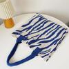 2022 Vintage Striped Knit Shoulder Tote - Large Capacity Fashion Bag for Women