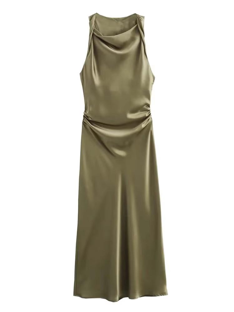 Satin Long Dresses for Women 2026 Summer Slip Midi Dress Woman Sexy Evening Party Dress Sleeveless Female Elegant Dresses