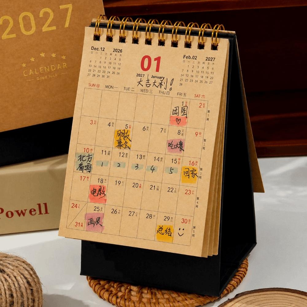 Standing 2027 Desk Calendar Multi-function Planner Scheduler Agenda Organizer Office Planning