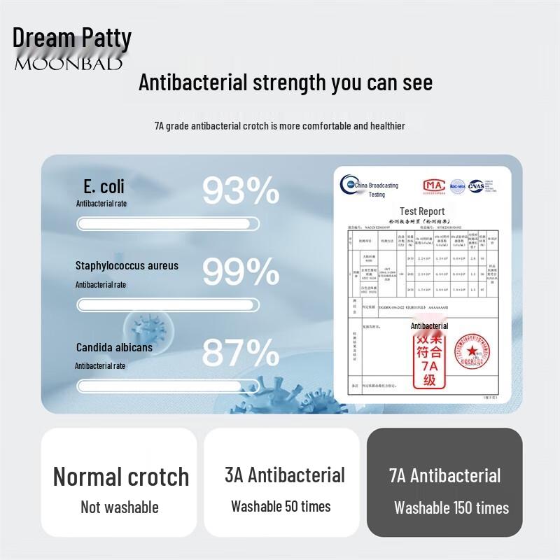 Moonbadi Men's 7A Antibacterial Cotton Boxer Briefs 3-Pack