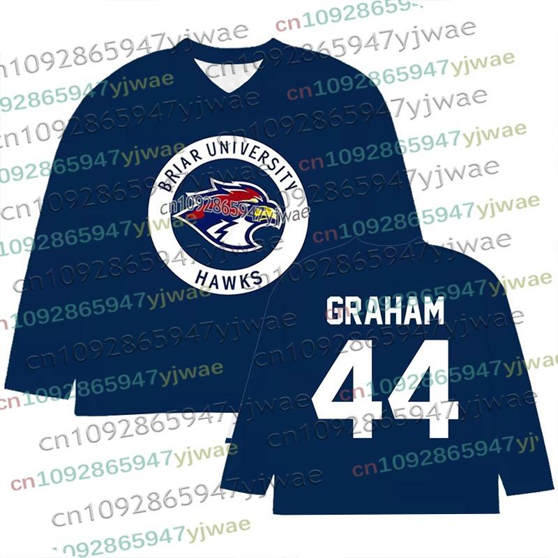Cosplay Fuori Sede Briar University Maglia da Hockey Graham 44 22 DI LAURENTIS 66 Tucker46 Maglietta a Maniche Lunghe Maglia da Uomo