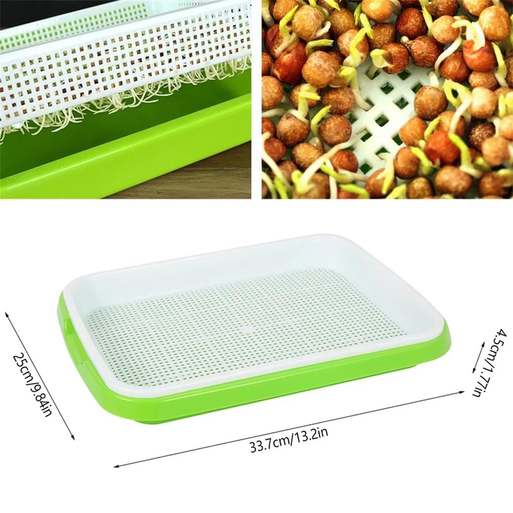 1PC Seed Sprouter Tray Wheatgrass Sprouting Pot Planter Soilless Bean Culture Hydroponic Nursery Plate Cat Grass Bonsai Seeds
