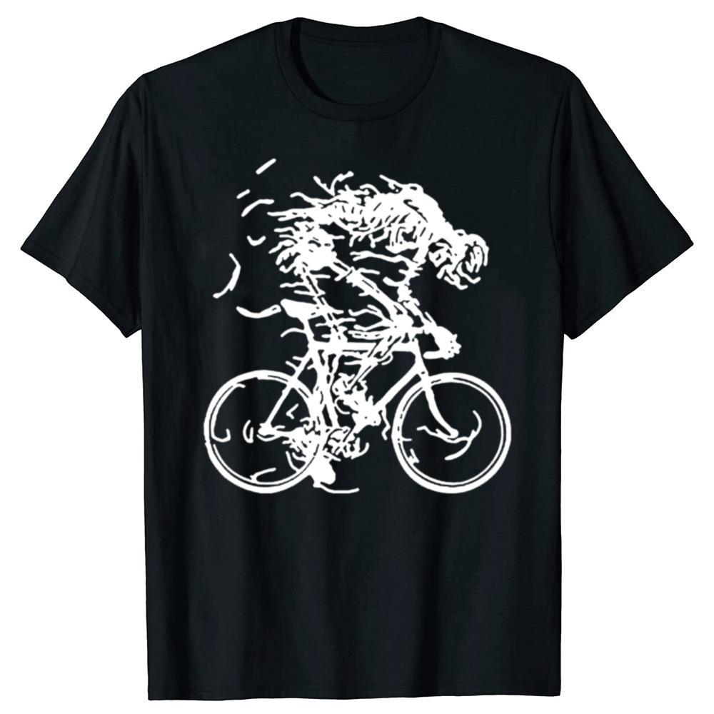 Novelty Awesome Bicycle Skull Ride Like Hell T Shirt Mountain Bike Cycling Graphic Streetwear Short Sleeve Birthday Gift Tshirt