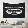 Megadeth Logo On Black Background Pattern Wall Hanging Tapestry Decorative Tapestry Home Decor for Bedroom and Living Room