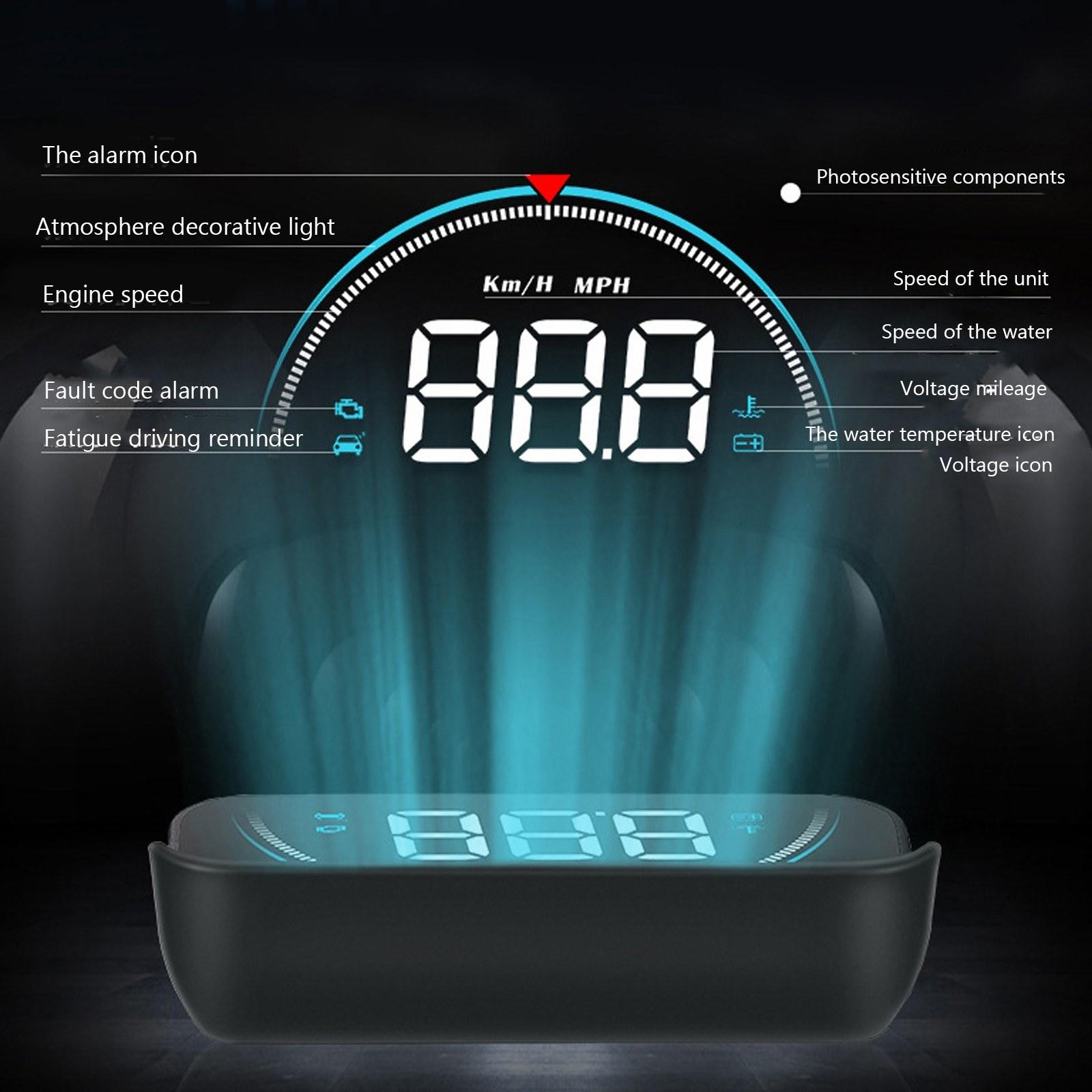 

Intelligent Heads Up Display High Definition Refitted Speedometer [CE/RoSH Certified] for Automobile Vehicle Heads Up Display Car Digital Speedometer Type A